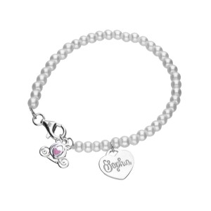 Bratara perle sintetice cu inima argint gravata Sophia DiAmanti B04431-AS (Argint 925‰ 1 g.)